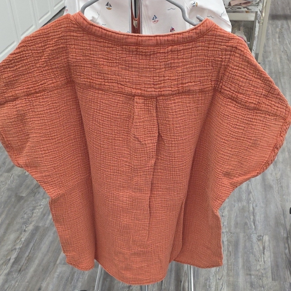 Faherty Rust Button-Down Women's Top - image 3